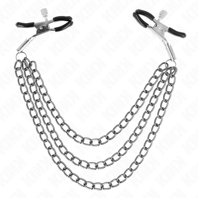 KINK – NIPPLE CLAMPS WITH 3 CHAINS BLACK 20/23/28 CM