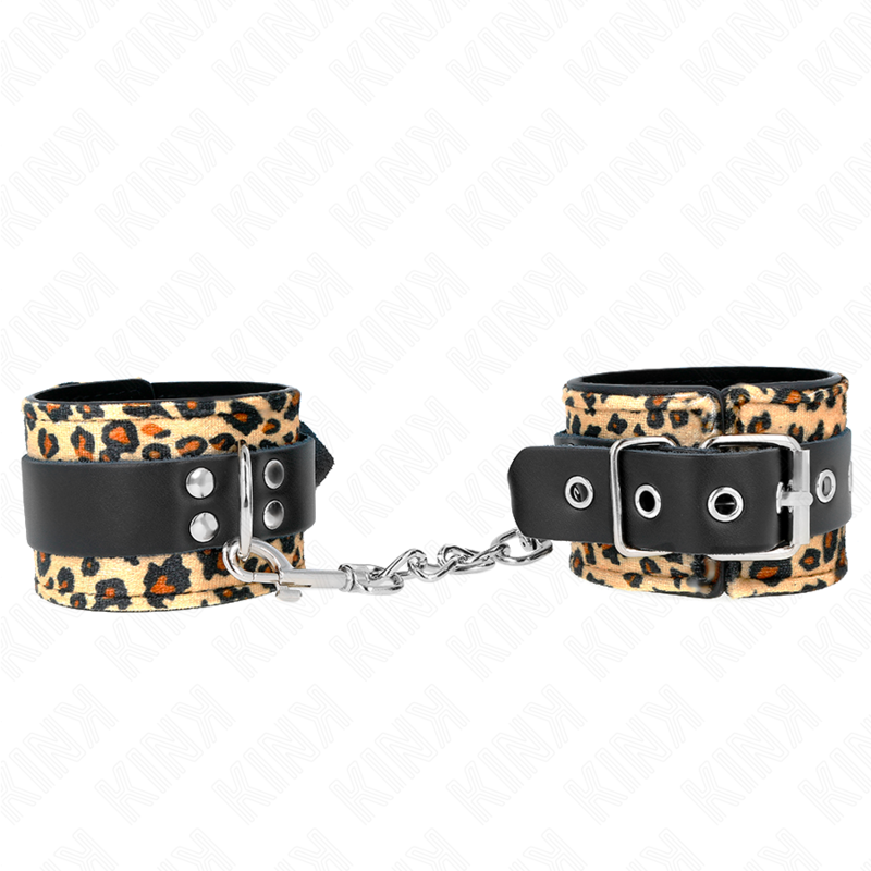 KINK – LEOPARD REAL LEATHER WRIST RESTRAINT ADJUSTABLE 18-29 CM X 5.5 CM