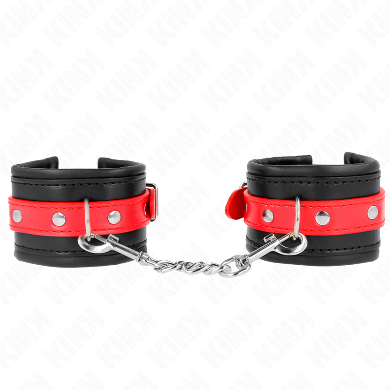 KINK – WRIST RESTRAINTS BLACK WITH RED BELT ADJUSTABLE 17-28 CM X 6 CM