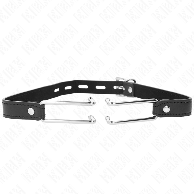 KINK – METAL HOOK GAG 11.5 CM WITH LEATHERETTE STRAP ADJUSTABLE 39-58 CM X 2 CM