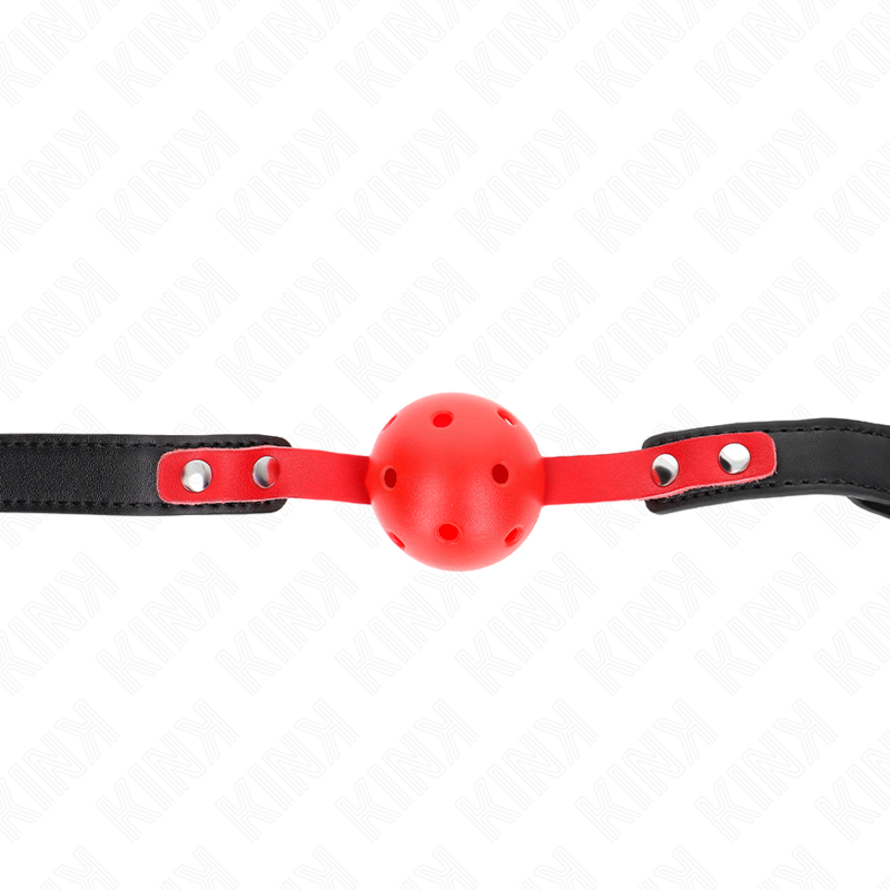 KINK – RED HOLLOW HARD BALL 4 CM GAG BLACK STRAP 60 x 2 CM ADJUSTABLE 37-52 CM