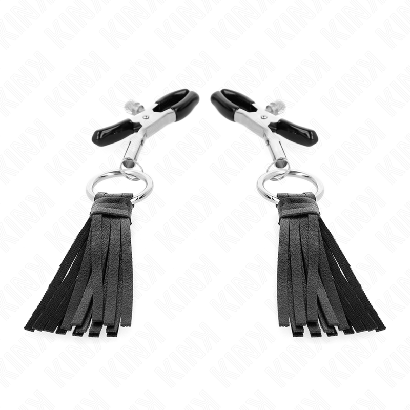 KINK – LEATHERETTE TASSEL NIPPLE CLAMPS 6 CM