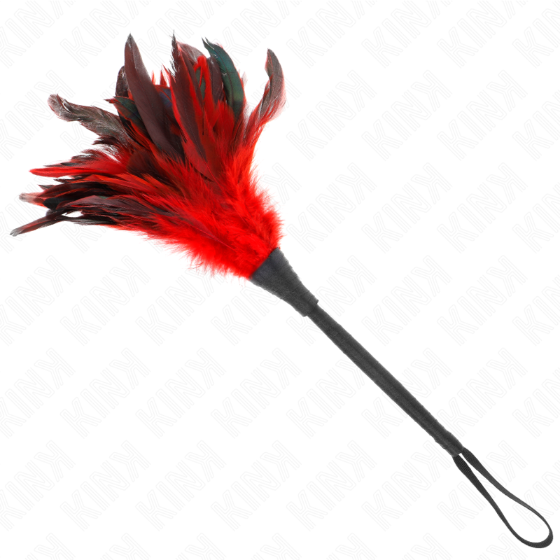 KINK – RED MAIDS HORN SHAPED TICKLE CHICKEN FEATHERS 36 CM