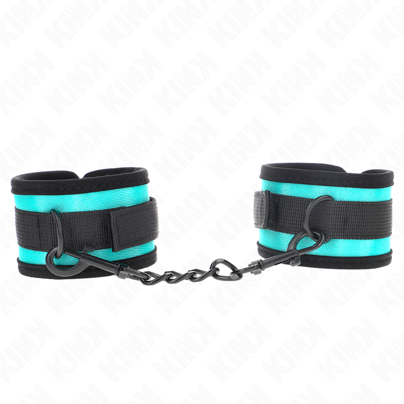 KINK – HOOK AND LOOP NYLON BIND WRIST RESTRAINTS BLACK-BLUE ADJUSTABLE 18-32 CM X 5 CM