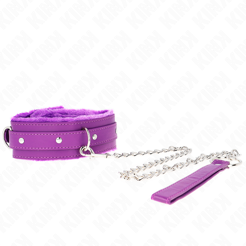 KINK – COLLAR WITH LEASH 65 CM WITH RESTRICTIONS PURPLE 36-42 CM X 5.5 CM