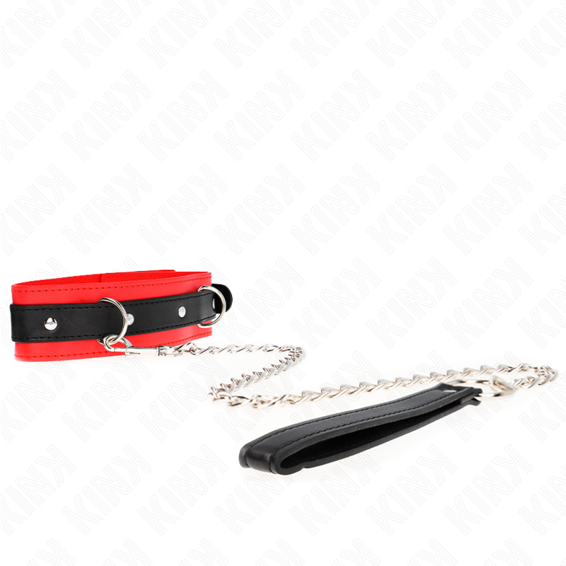 KINK – BASIC MODEL COLLAR WITH LEASH 65 CM MODEL 3 RED 53 X 5 CM