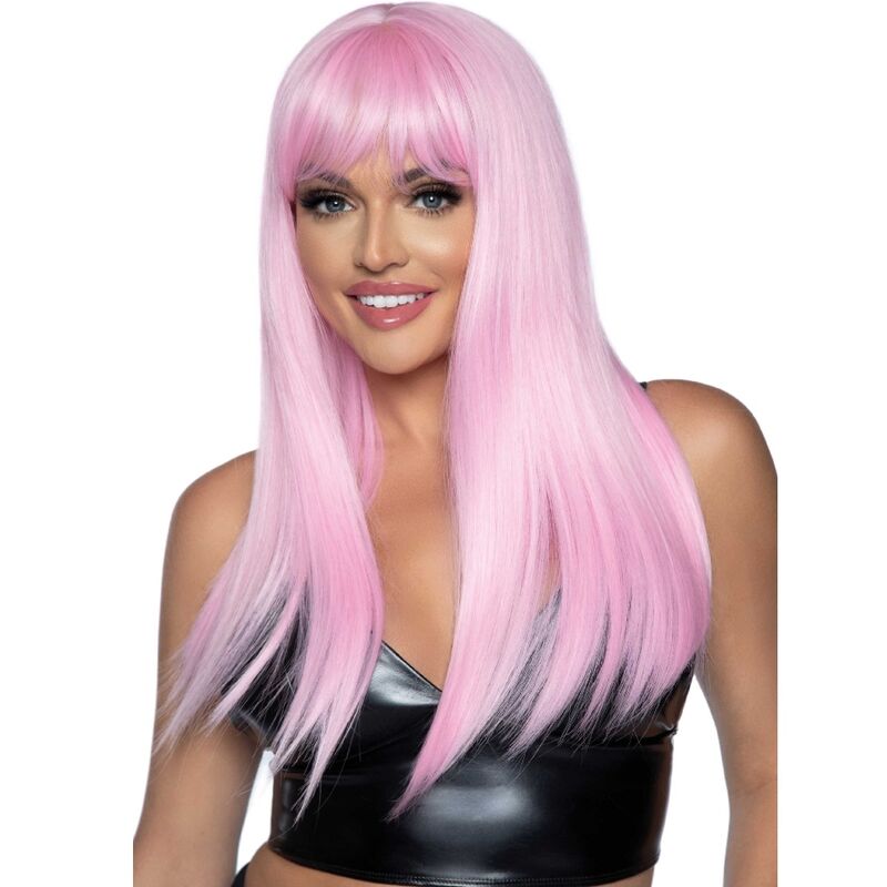 LEG AVENUE – LONG STRAIGHT BANG WIG PINK