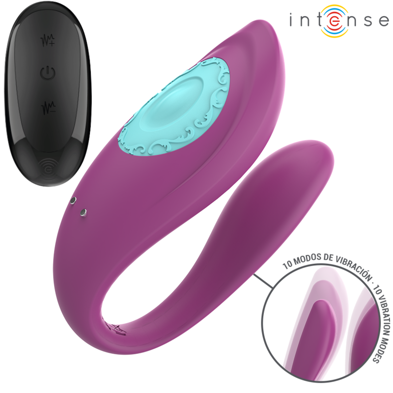 INTENSE – ANNIE U-SHAPED VIBRATOR AND STIMULATOR PURPLE REMOTE CONTROL