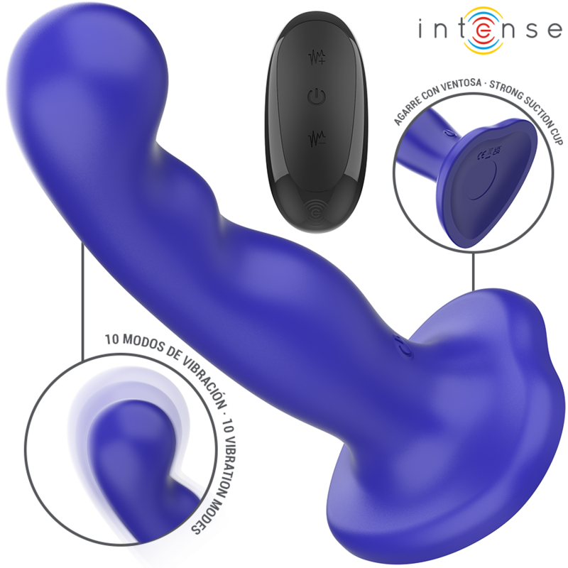 INTENSE – SHORTY VIBRATOR WITH SUCTION CUP BLUE REMOTE CONTROL