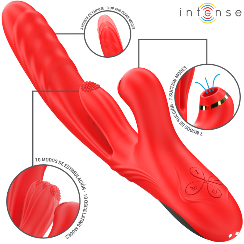 INTENSE – KAROL MULTIFUNCTION VIBRATOR THRUST  STIMULATION  SUCTION RED