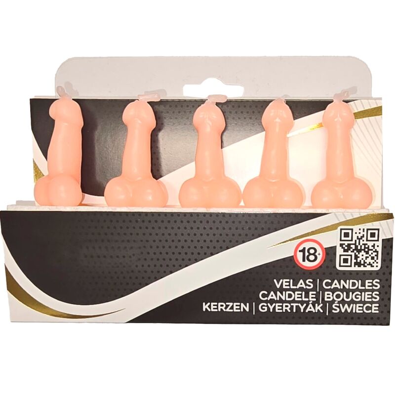 DIABLO PICANTE – BOX OF 5 FLESH PENIS-SHAPED CANDLES