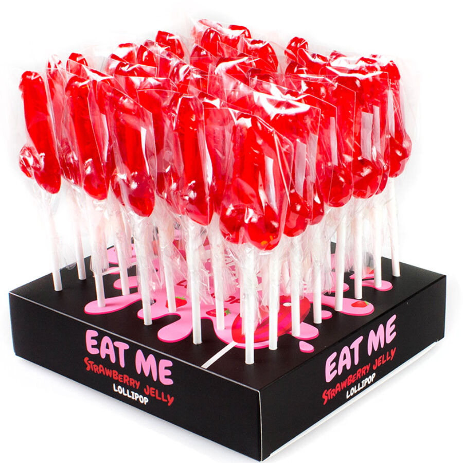 SECRETPLAY – DISPLAY ASSORTMENT PENIS LOLLIPOPS STRAWBERRY 40 UNITS