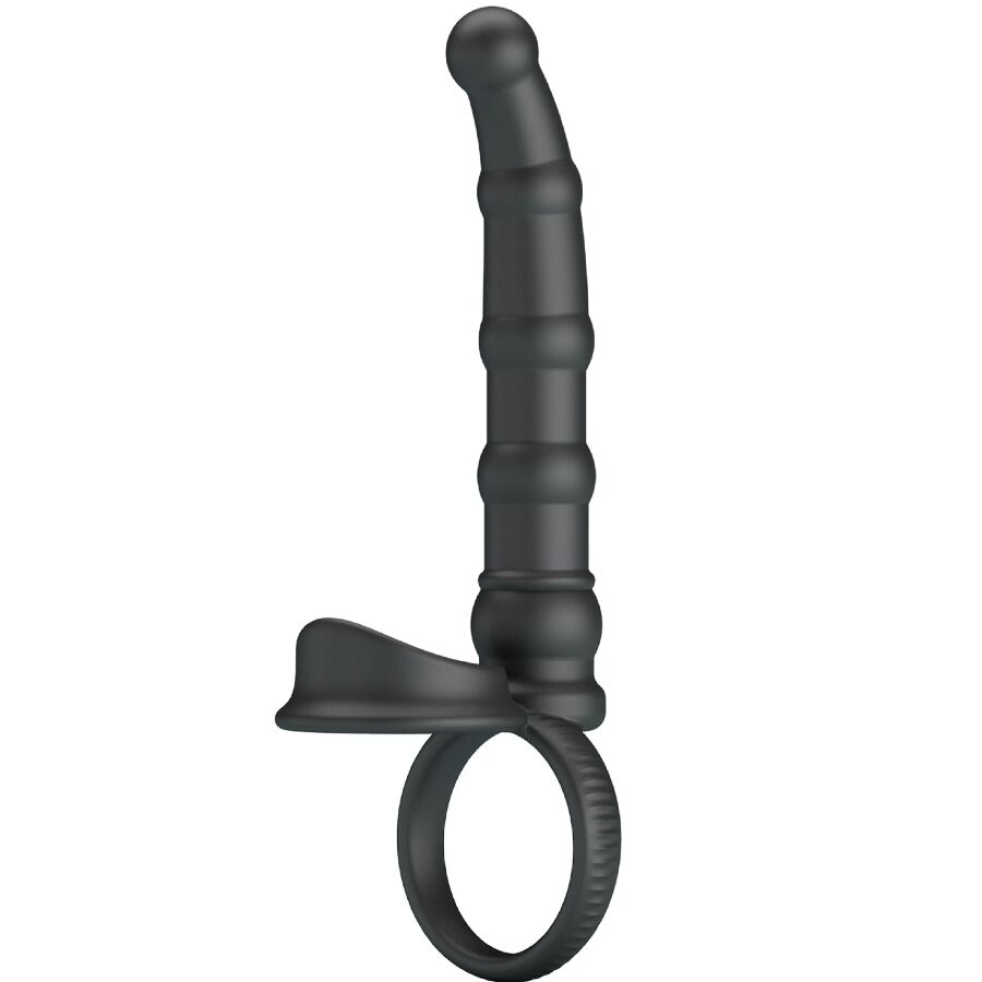 Private: PRETTY LOVE – TATUM VIBRATING PENIS RING WITH PLUG 10 VIBRATIONS BLACK