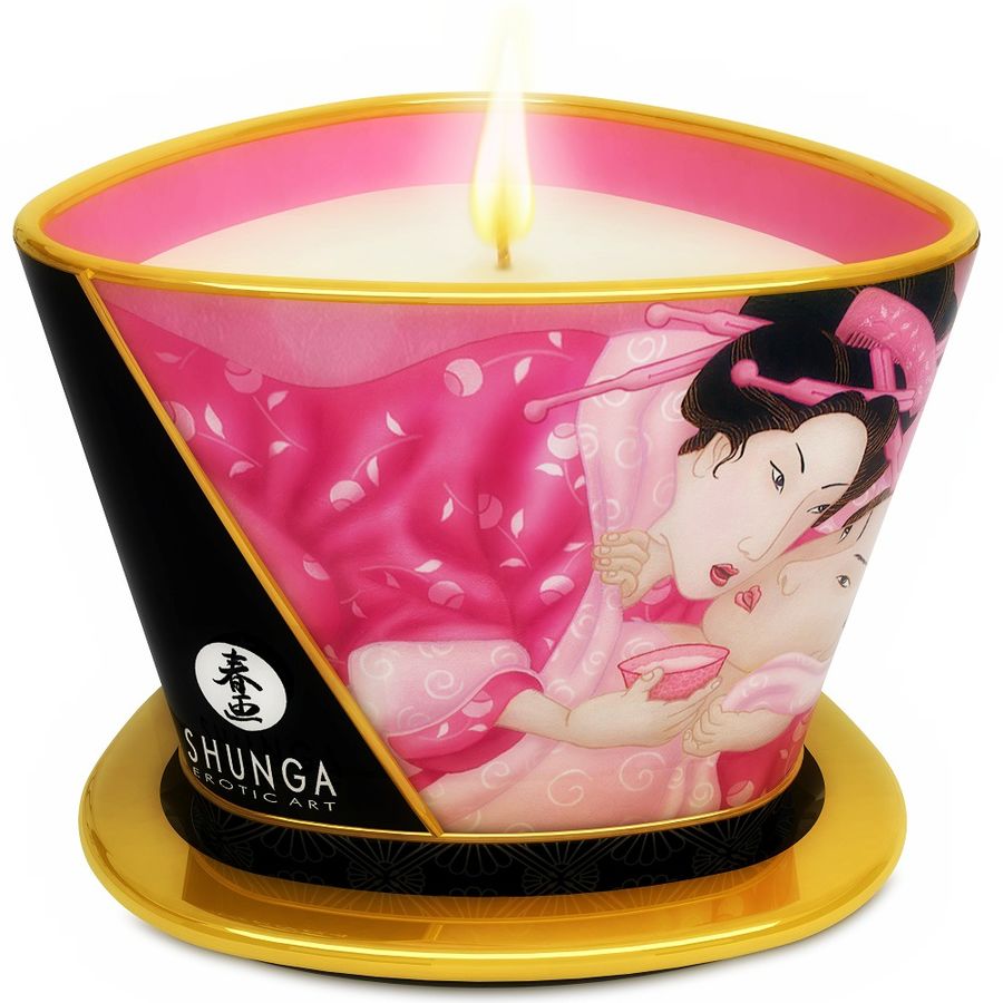 SHUNGA – MINI CARESS BY CANDELIGHT APHRODISIAC ROSES MASSAGE CANDLE 170 ML