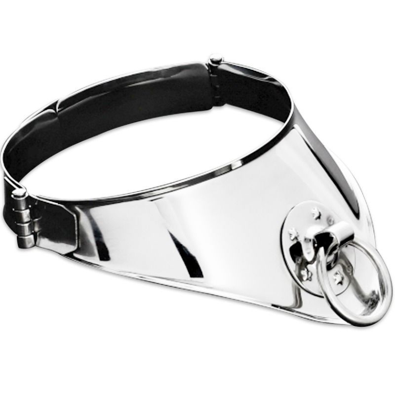 METAL HARD – RESTRAINT COLLAR WITH RING AND PADLOCK 12.5 CM