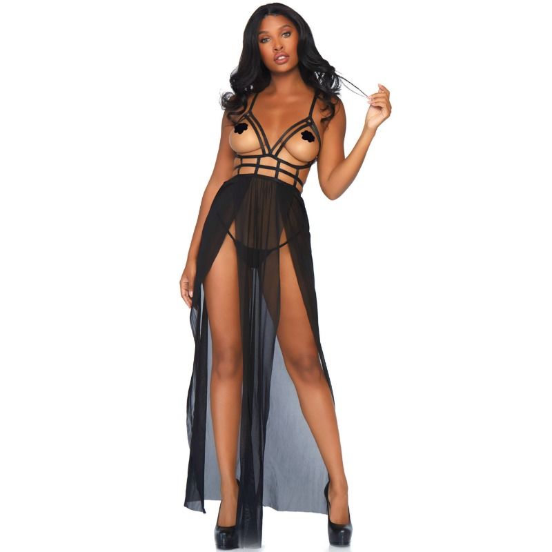 LEG AVENUE – CAGE MAXI DRESS AND THONG S/M