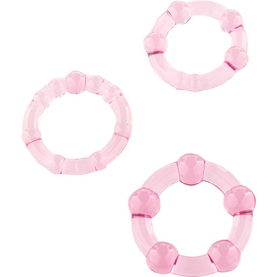 SEVEN CREATIONS – SET OF THREE PINK PENIS RINGS