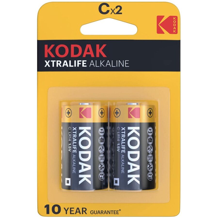 KODAK – XTRALIFE ALKALINE BATTERIES C X 2 UNITS