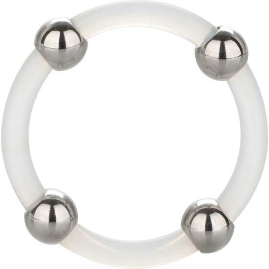 CALEXOTICS – STEEL BEADED SILICONE RING L