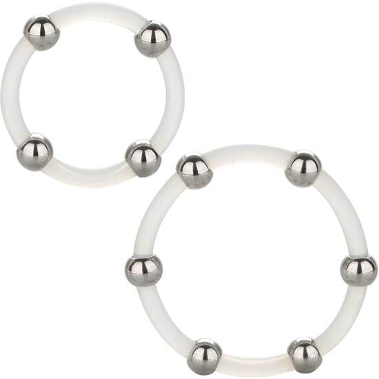 CALEXOTICS – STEEL BEADED SILICONE RING SET