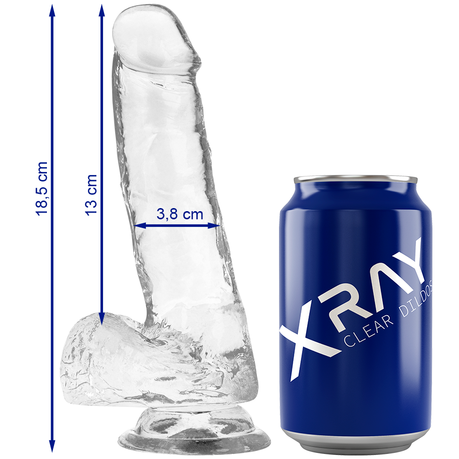 X RAY – CLEAR COCK WITH BALLS 18.5 CM -O- 3.8 CM