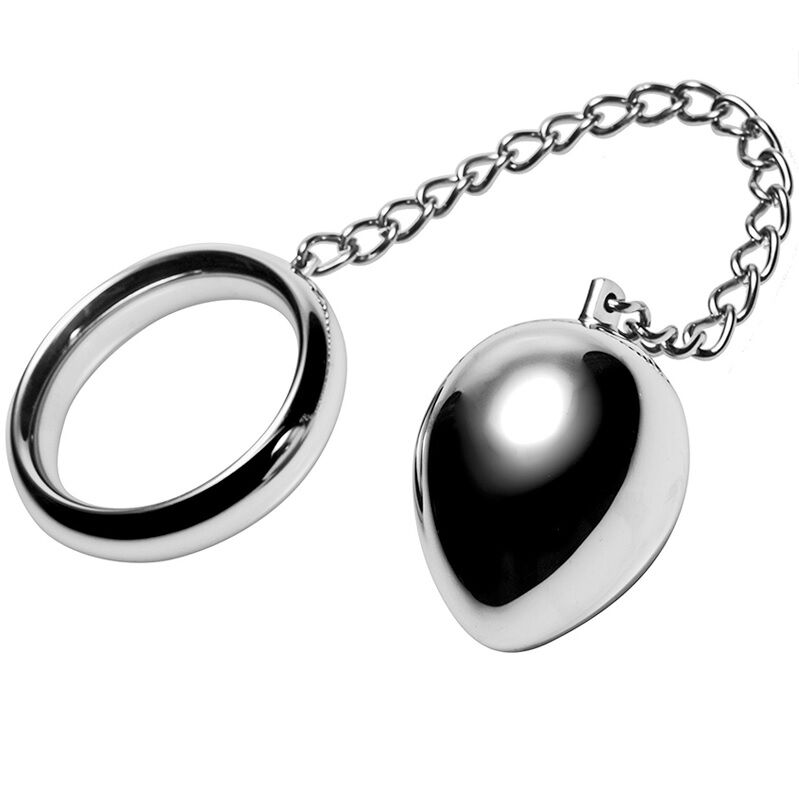 METAL HARD – COCK RING 45MM + CHAIN WITH METAL BALL