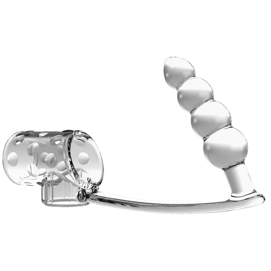 PRETTY LOVE – PENIS SLEEVE WITH ANAL PLUG TRANSPARENT