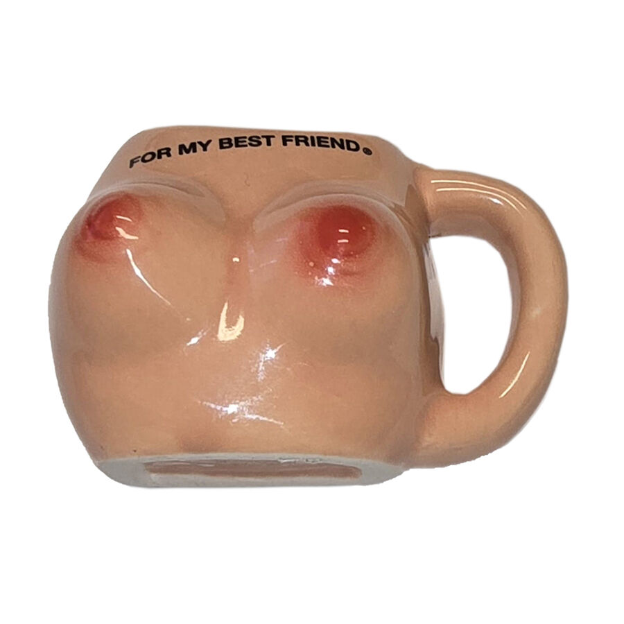 DIABLO PICANTE  SHOT GLASS MAGNET WITH BREASTS “FOR MY BEST FRIEND”