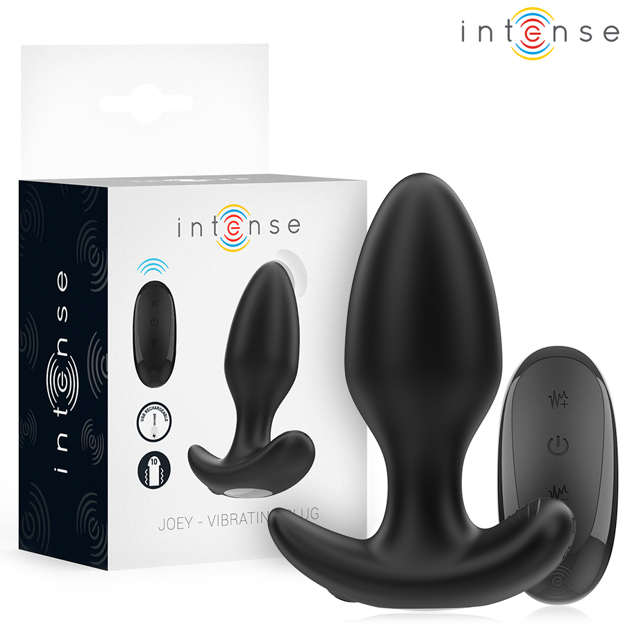 INTENSE – JOEY ANAL PLUG 10 VIBRATIONS BLACK REMOTE CONTROL