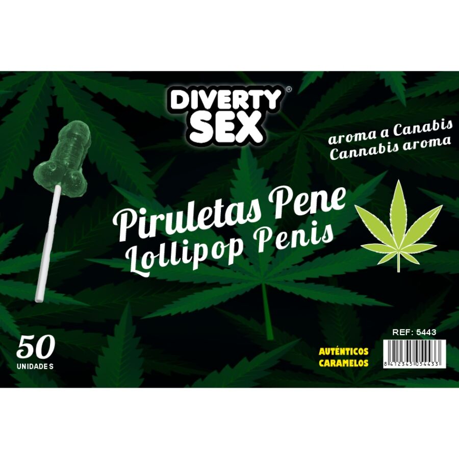 DIABLO GOLOSO – 50 PENIS LOLLIPOPS CANNABIS AROMA