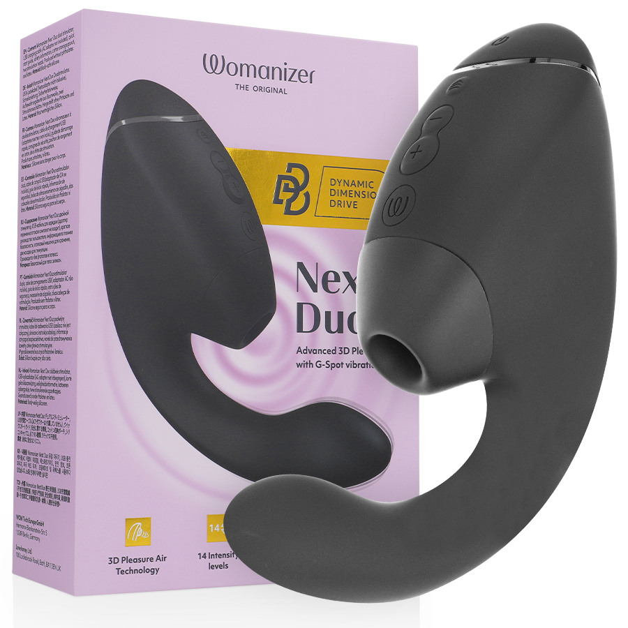 WOMANIZER – DUO NEXT DUAL CLITORAL  G-SPOT STIMULATOR BLACK