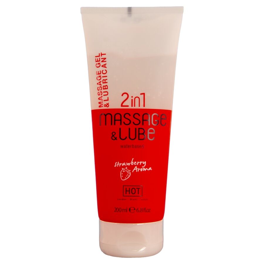 HOT – MASSAGE  GLIDE GEL 2IN1 STRAWBERRY 200 ML