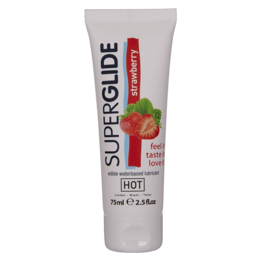 HOT – SUPERGLIDE EDIBLE LUBRICANT WATERBASED STRAWBERRY 75 ML