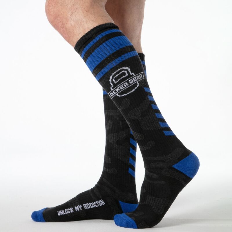 LOCKER GEAR – FULL MILITARY KNEE HIGH SOCKS ONE SIZE BLUE