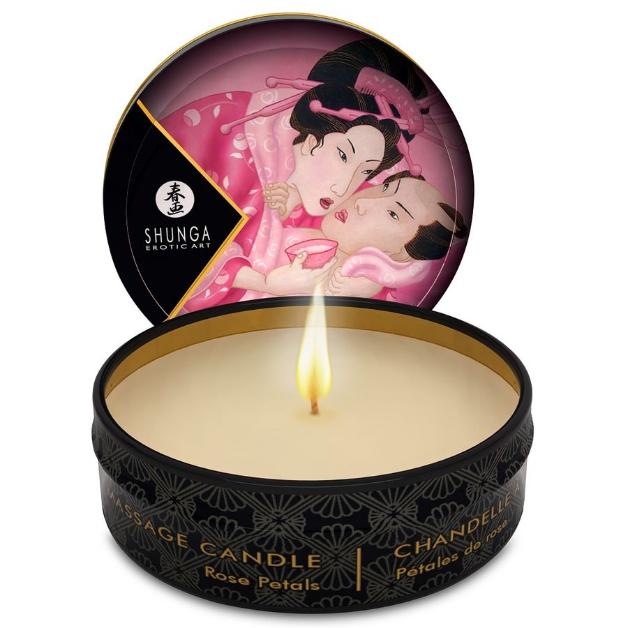 SHUNGA – MINI CARESS BY CANDLELIGHT DISPLAY MASSAGE CANDLES 24 UNITS